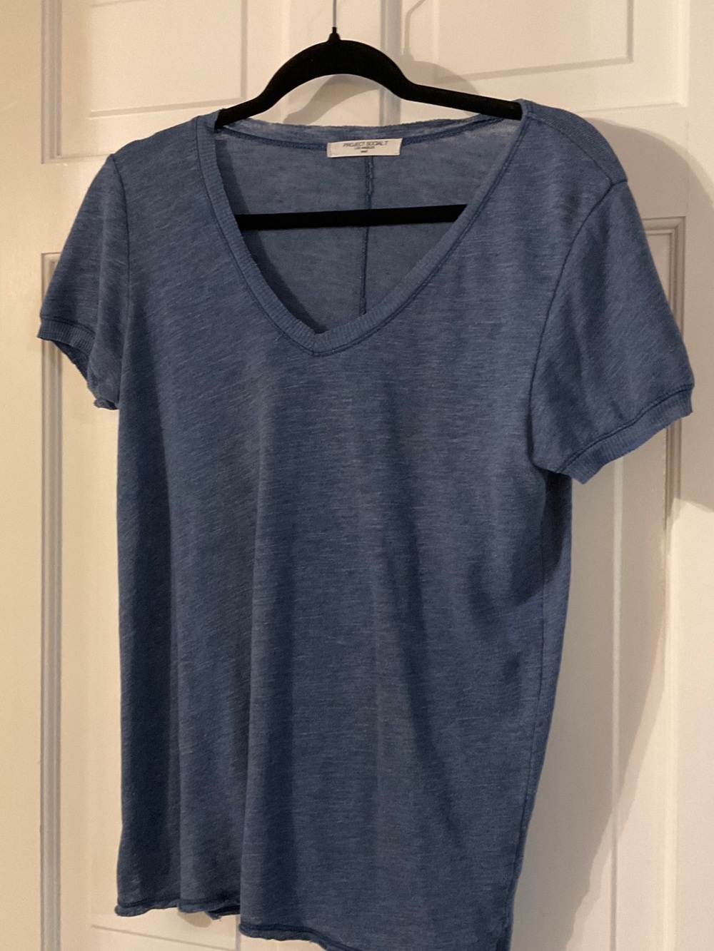 Project Social T Women's Blue V-Neck Short Sleeve Tee